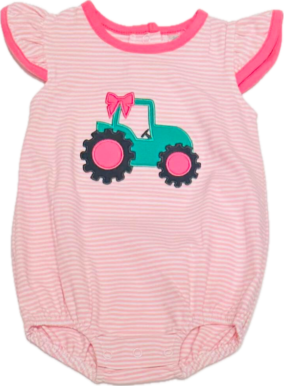 Pink tractor bubble