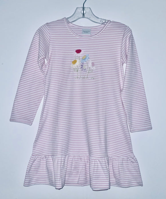Pink stripe with flowers dress