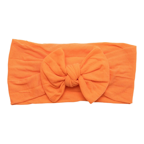 Orange nylon headband bow