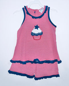 Patriotic cupcake short set