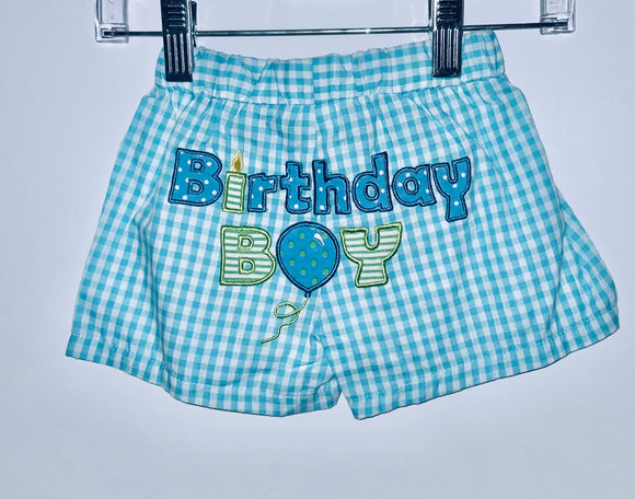Aqua birthday diaper short