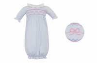 Light blue smocked bow gown