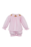 Smocked turkey bloomer set
