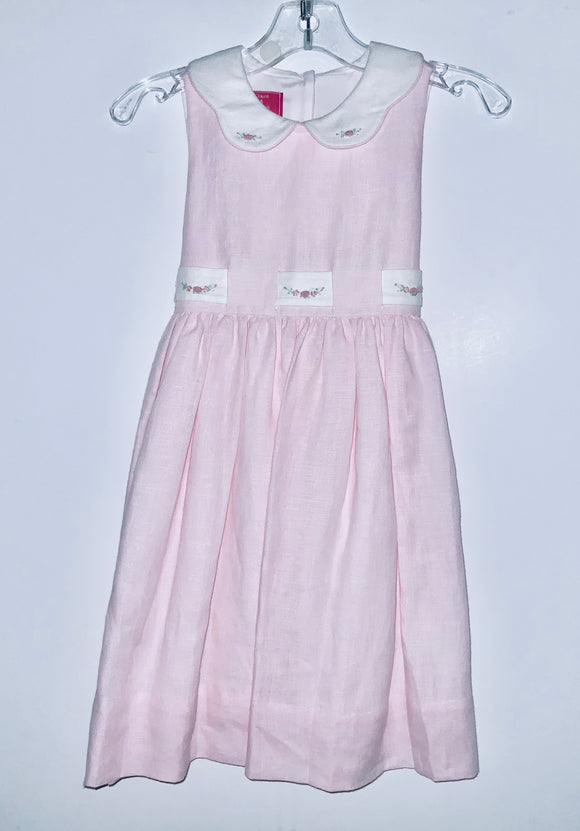 Pink linen dress