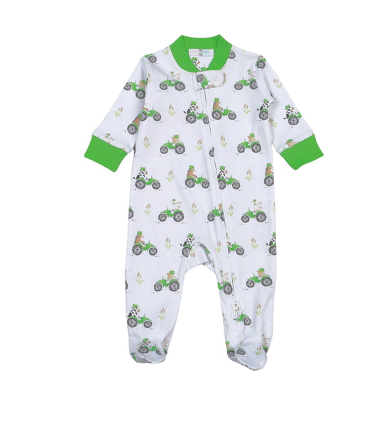 Green tractor print sleeper