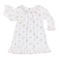 Pink trellis Christmas gown