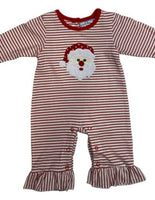 Red stripe Santa ruffle romper