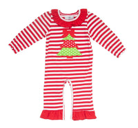 Red Stripe Christmas tree romper