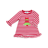 Red stripe Christmas dress