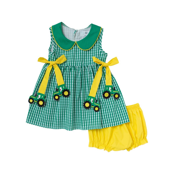 Green & Yellow Tractor Bloomer set