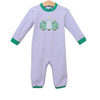 Blue Christmas tree romper