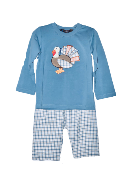 Smoke blue turkey pant set