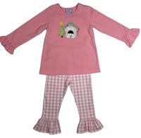 Pink Christmas doghouse pant set