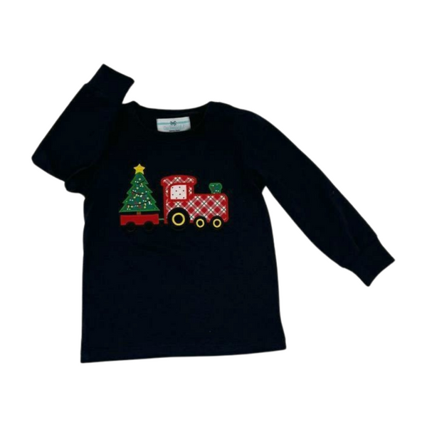Navy Christmas train shirt