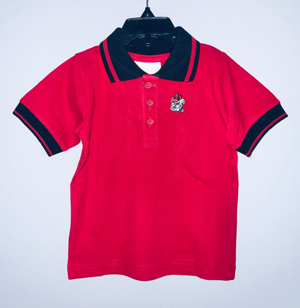 Red/black bulldog polo