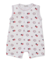 Flag print sleeveless romper