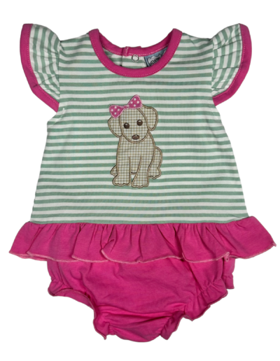 Stripe Puppy bloomer set