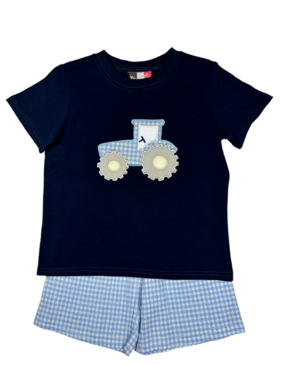 Navy tractor short set