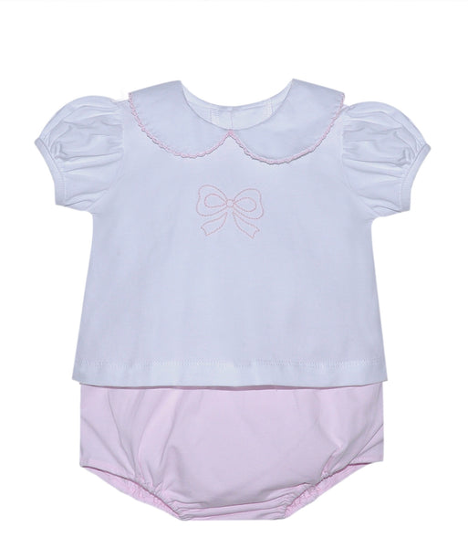 Stitched Bow Diaper set