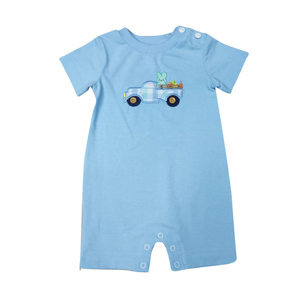 Blue bunny truck romper