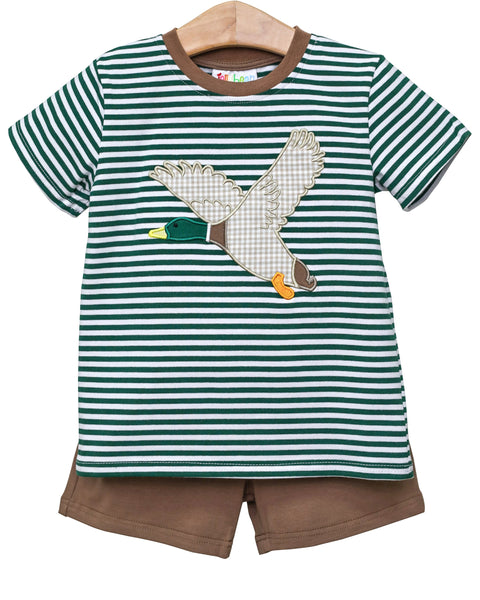 Green stripe mallard short set