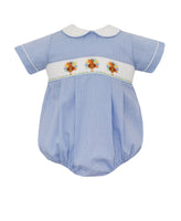 Blue smocked turkey bubble