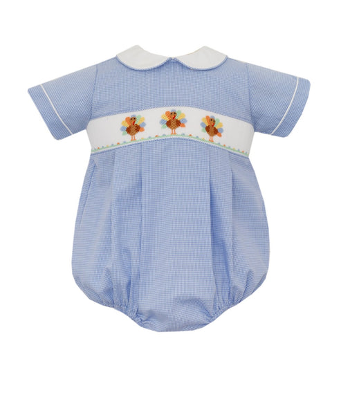 Blue smocked turkey bubble