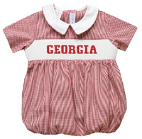 Boy Smocked red check GA bubble