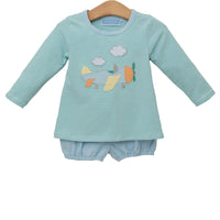Mint airplane diaper set