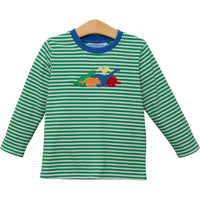 Green stripe dinosaur shirt