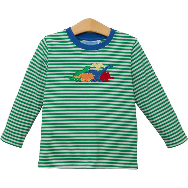 Green stripe dinosaur shirt