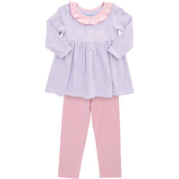 Lavender bow pant set