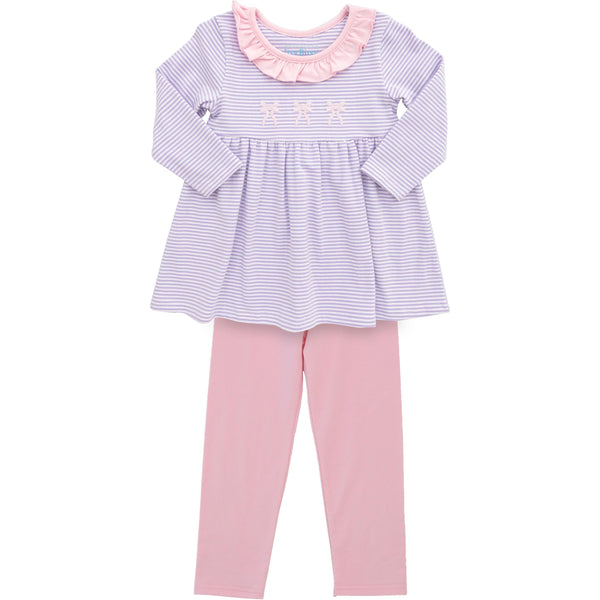 Lavender bow pant set