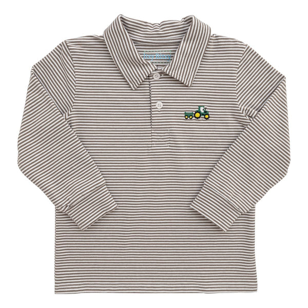 Taupe tractor polo