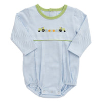 Pumpkin tractor long sleeve bubble