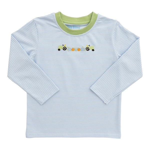 Pumpkin tractor long sleeve tee