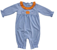 Ruffle trio pumpkin romper
