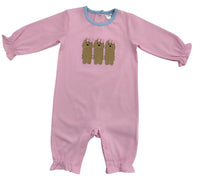 Pink doodle romper