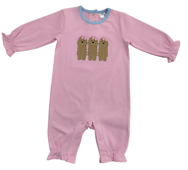 Pink doodle romper