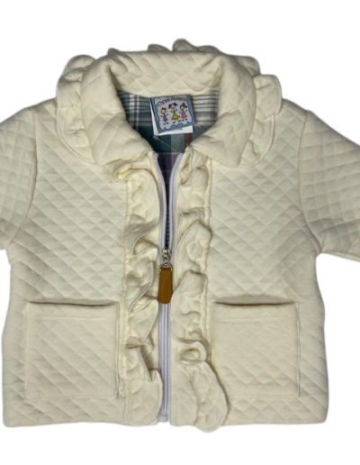 Cream quilted ruffle jacket