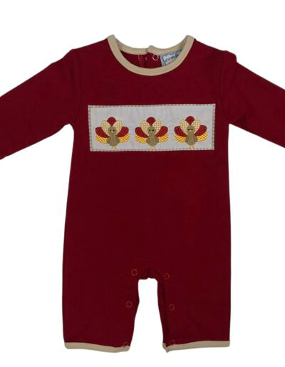 Smocked turkey romper