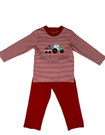 Christmas tractor pant set
