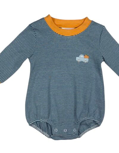 Long sleeve pumpkin tractor bubble