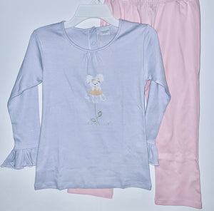 Lavender mouse with flower pant set