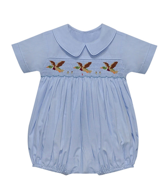Blue smocked mallard bubble