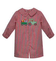 Red check Christmas tractor