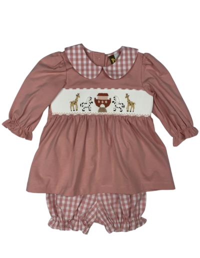 Mauve Noah’s ark Bloomer set