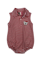 Red stripe sleeveless bulldog bubble