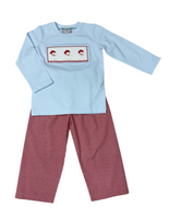 Smocked Santa pant set