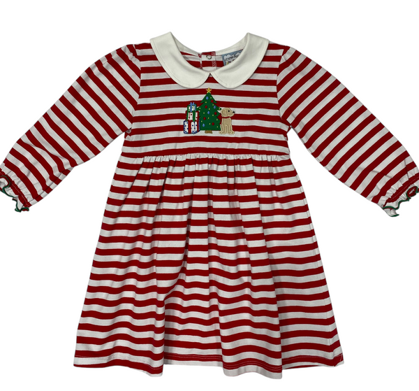Red stripe Christmas dress